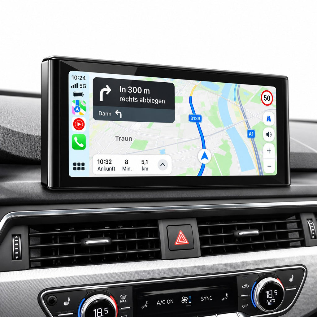 10,25 Zoll CarPlay Display Audi A4 B9 mit Apple Karten Navigation
