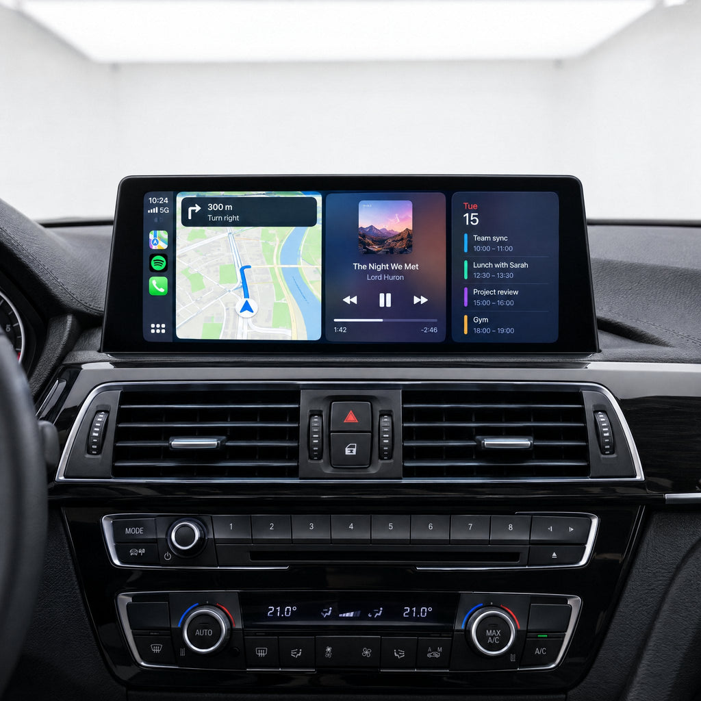 12,3 Zoll CarPlay Display BMW F30 mit Navigation, Musik und Kalender