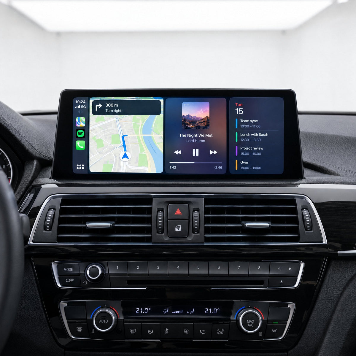 12,3 Zoll CarPlay Display BMW F30 mit Navigation, Musik und Kalender