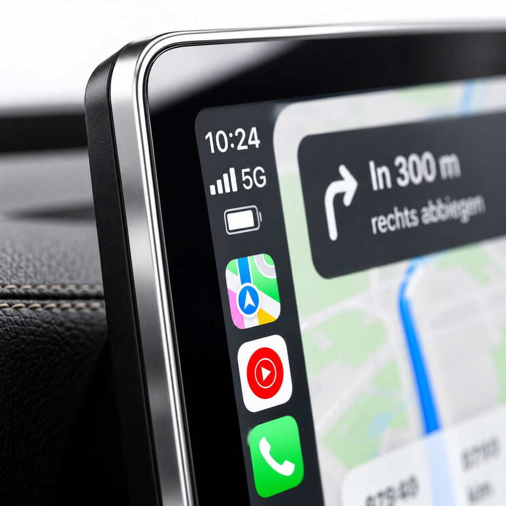 10,25 Zoll CarPlay Display Mercedes W205 – Detail Rahmen und Seitenleiste