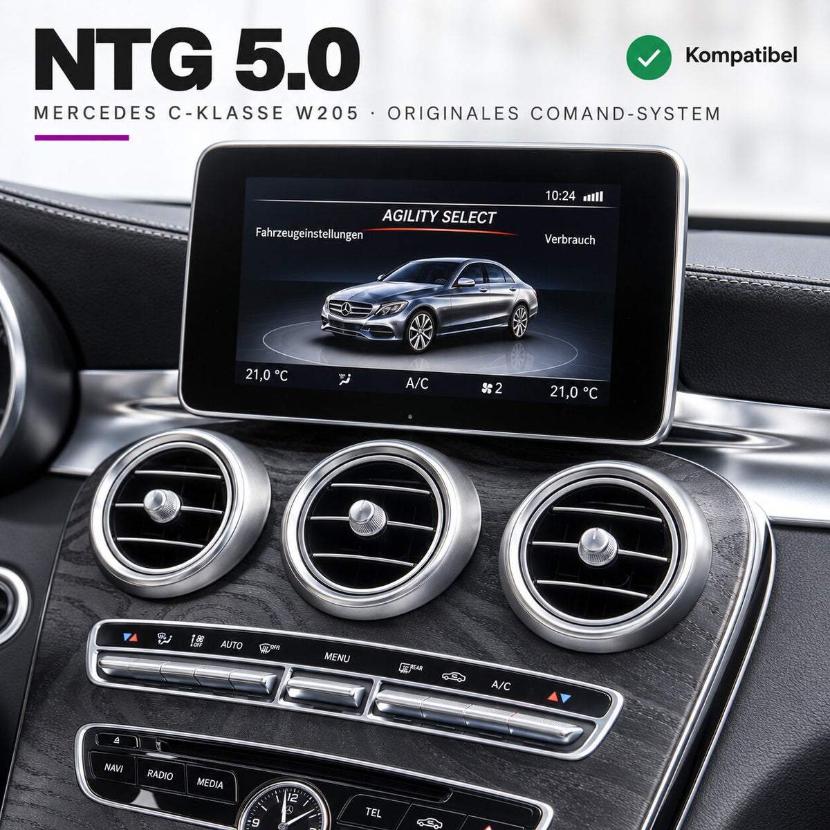 Kompatibel mit Mercedes C-Klasse W205 mit NTG 5.0 COMAND-System