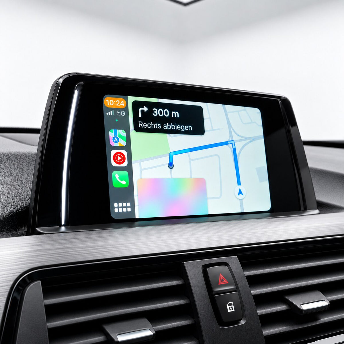 CarPlay-Modul auf dem originalen 6,5-Zoll-Display im BMW F30 – Apple Karten Navigation